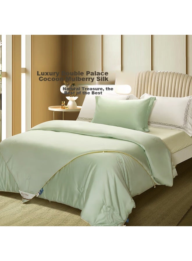 فوانا (ماركة) Fuanna Silk Comforter، لحاف حرير التوت 100٪، لحاف شتوي مزدوج الشرنقة مُكثف، مقاس Double، 12 Jin، 230*229cm - Image 1