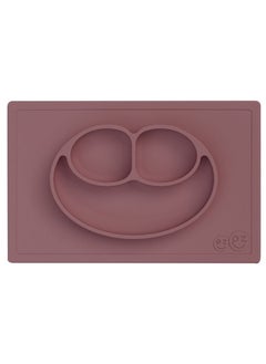 ezpz Happy Mat - 100% Silicone Kids Plate Suction Plate Babies With Built-In Placemat For Toddlers + Preschoolers -  Mauve  - Image 1