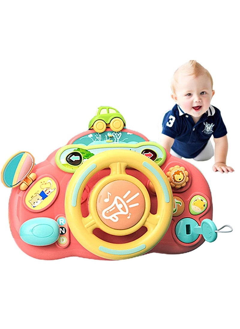 Generic - Generic Toy Steering Wheel for Toddlers | Kids Steering Wheel for Car Back Seat | Children's Toy Steering Wheel, Educational Toys for 1-8 Year Old Babies (Red) - Image 1