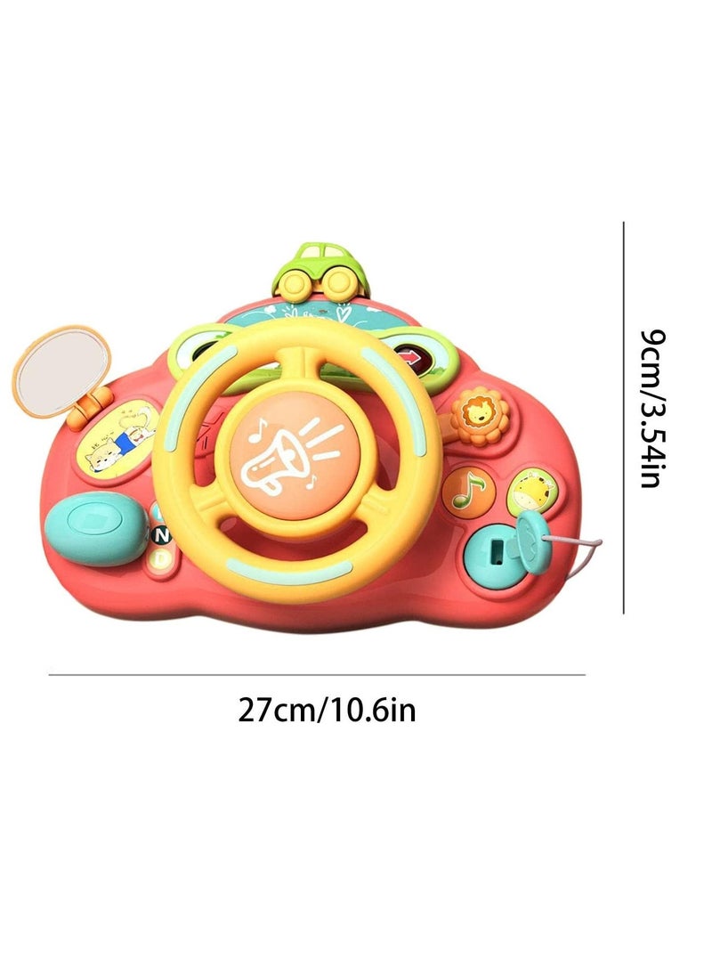 Generic - Generic Toy Steering Wheel for Toddlers | Kids Steering Wheel for Car Back Seat | Children's Toy Steering Wheel, Educational Toys for 1-8 Year Old Babies (Red) - Image 1