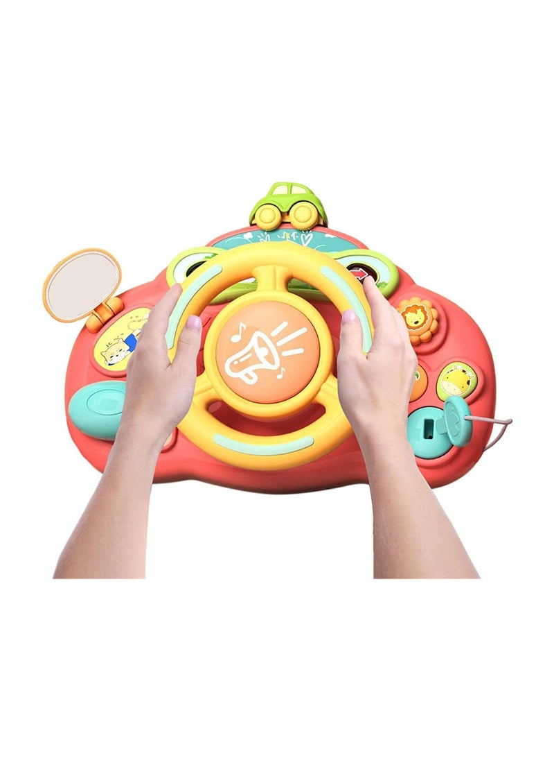 Generic - Generic Toy Steering Wheel for Toddlers | Kids Steering Wheel for Car Back Seat | Children's Toy Steering Wheel, Educational Toys for 1-8 Year Old Babies (Red) - Image 1