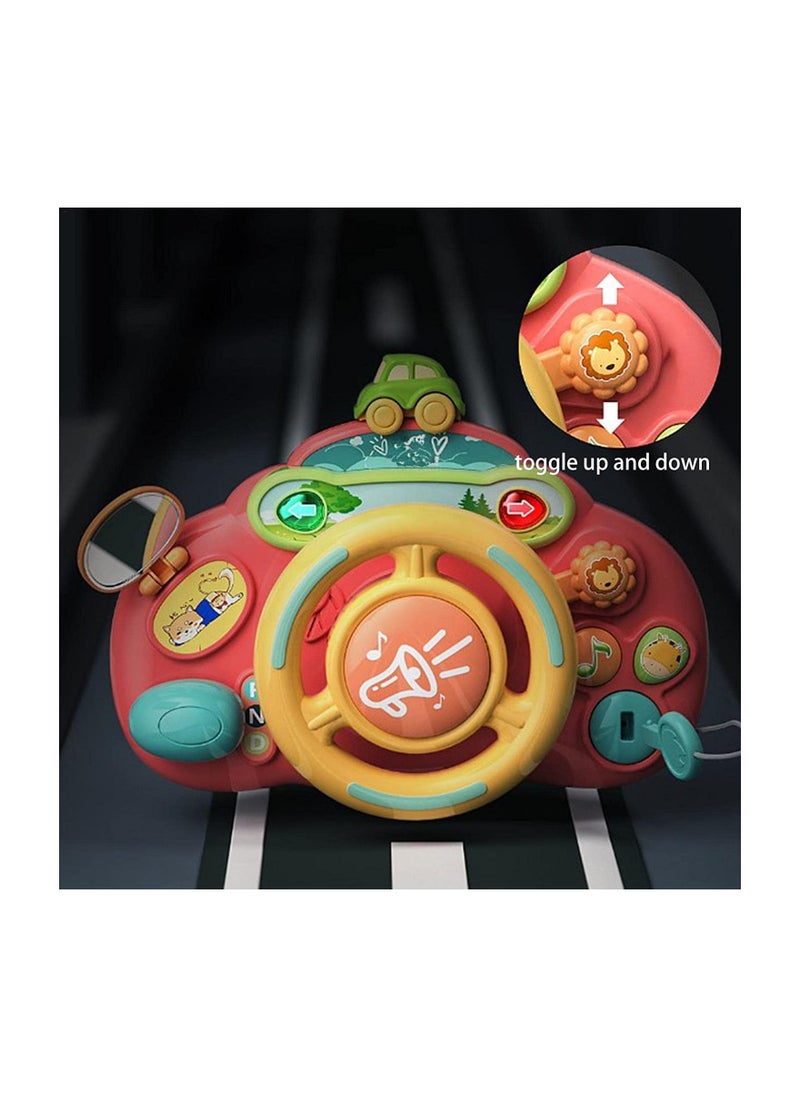 Generic - Generic Toy Steering Wheel for Toddlers | Kids Steering Wheel for Car Back Seat | Children's Toy Steering Wheel, Educational Toys for 1-8 Year Old Babies (Red) - Image 1