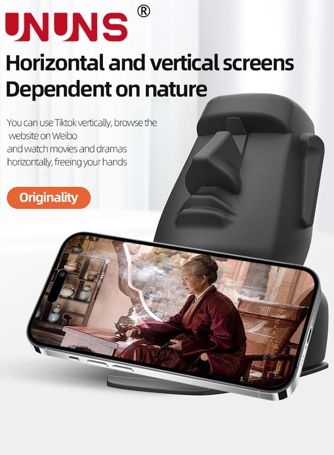 UNUNS 3 in 1 Glasses Holder Stand,Abstract Statue Shaped Phone Holder Money Saving Box Unique Eyeglasses Display Stands,Phone Mount Eyewear Holder Money Bank Saving Box for Home Office Decor Gift,Black - Image 4