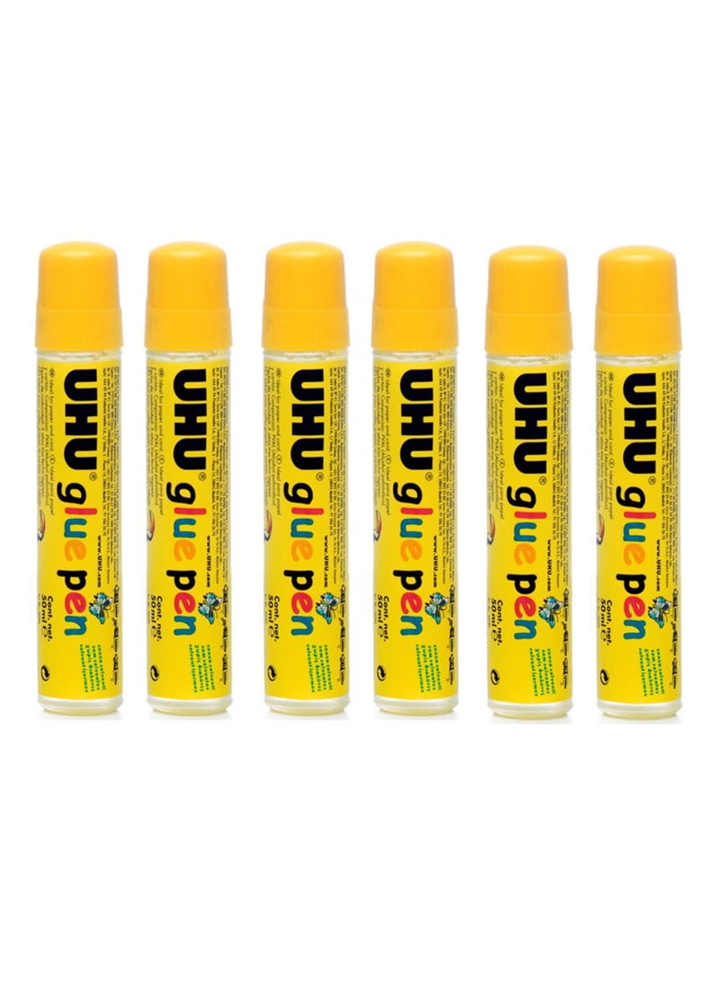 UHU 6-Piece Glue pen Liquid Glue 50ml Per Bottle - Image 1