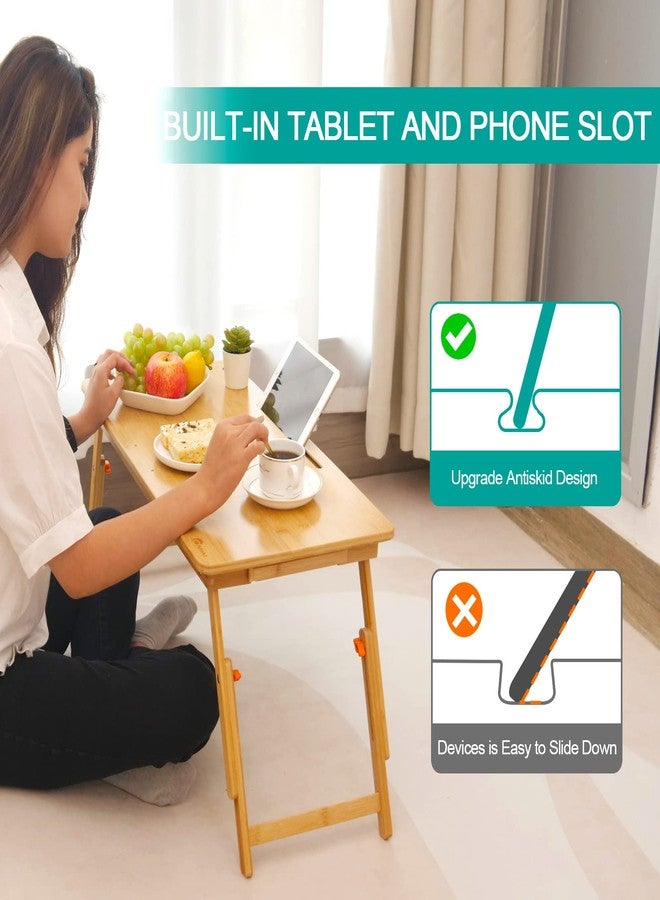 COIWAI Lap Desk COIWAI Bed Table Desk Tray Desk for Bed for Laptop Writing Eating Laptop Desk with Tablet Slot, Adjustable Height Angle, Foldable Tray for Sofa Couch Floor, with Storage Drawer - Large - Image 3