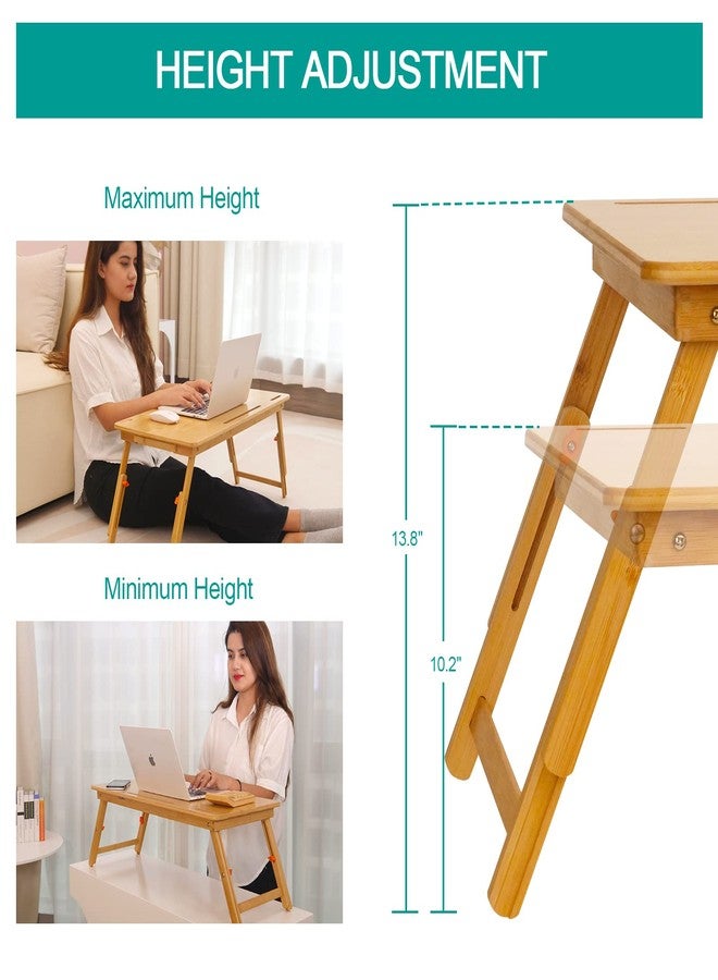 COIWAI Lap Desk COIWAI Bed Table Desk Tray Desk for Bed for Laptop Writing Eating Laptop Desk with Tablet Slot, Adjustable Height Angle, Foldable Tray for Sofa Couch Floor, with Storage Drawer - Large - Image 5