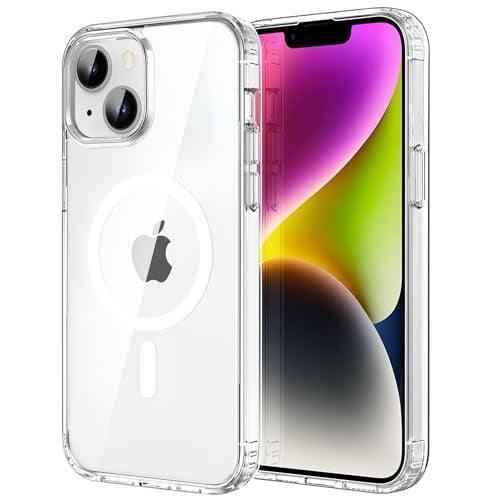 CACOE Magnetic Case for iPhone 13 & iPhone 14 6.1 inch-Compatible with MagSafe & Magnetic Car Phone Mount,Not Yellowing Anti-Scratch (Clear) - Image 1