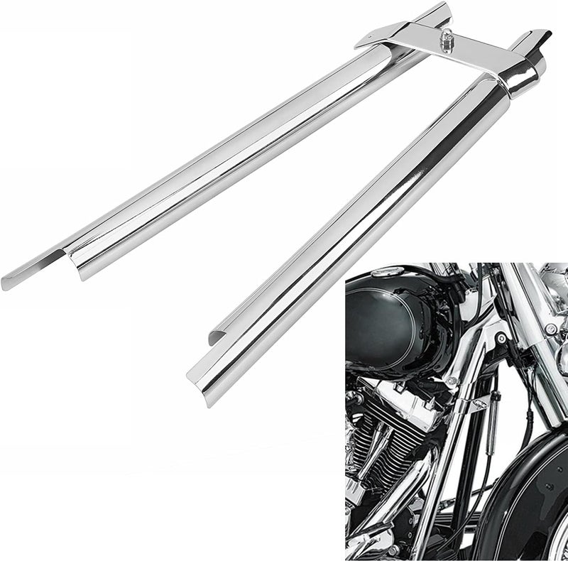 XMMT Chrome Front Frame Down Tube Covers for Harley Softail Fatboy Heritage Springer Deluxe FLSTN FLSTF FLST - Image 1