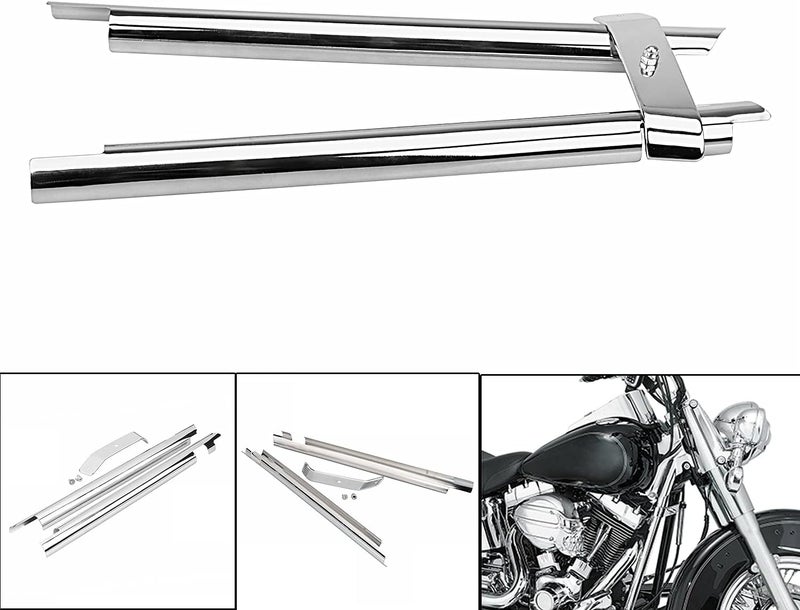 XMMT Chrome Front Frame Down Tube Covers for Harley Softail Fatboy Heritage Springer Deluxe FLSTN FLSTF FLST - Image 5