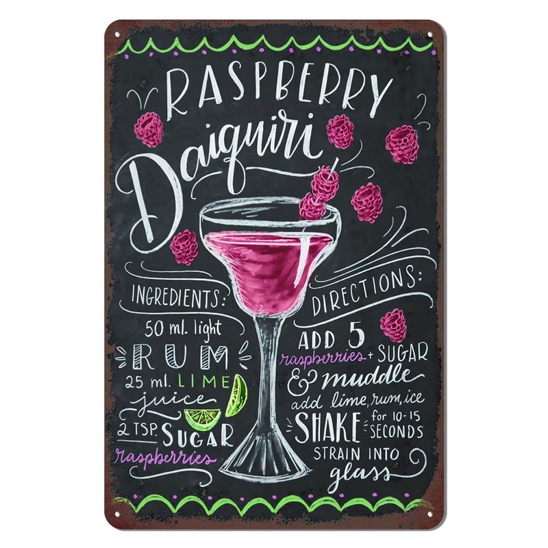 kengtou Vintage Raspberry Daiquiri Metal Sign - Image 1