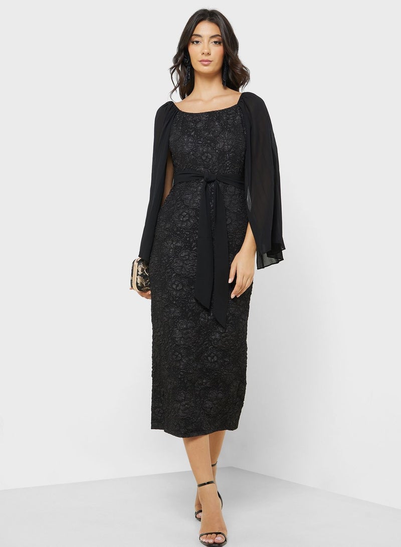 ELLA Lace Overlay Sheath Dress - Image 1