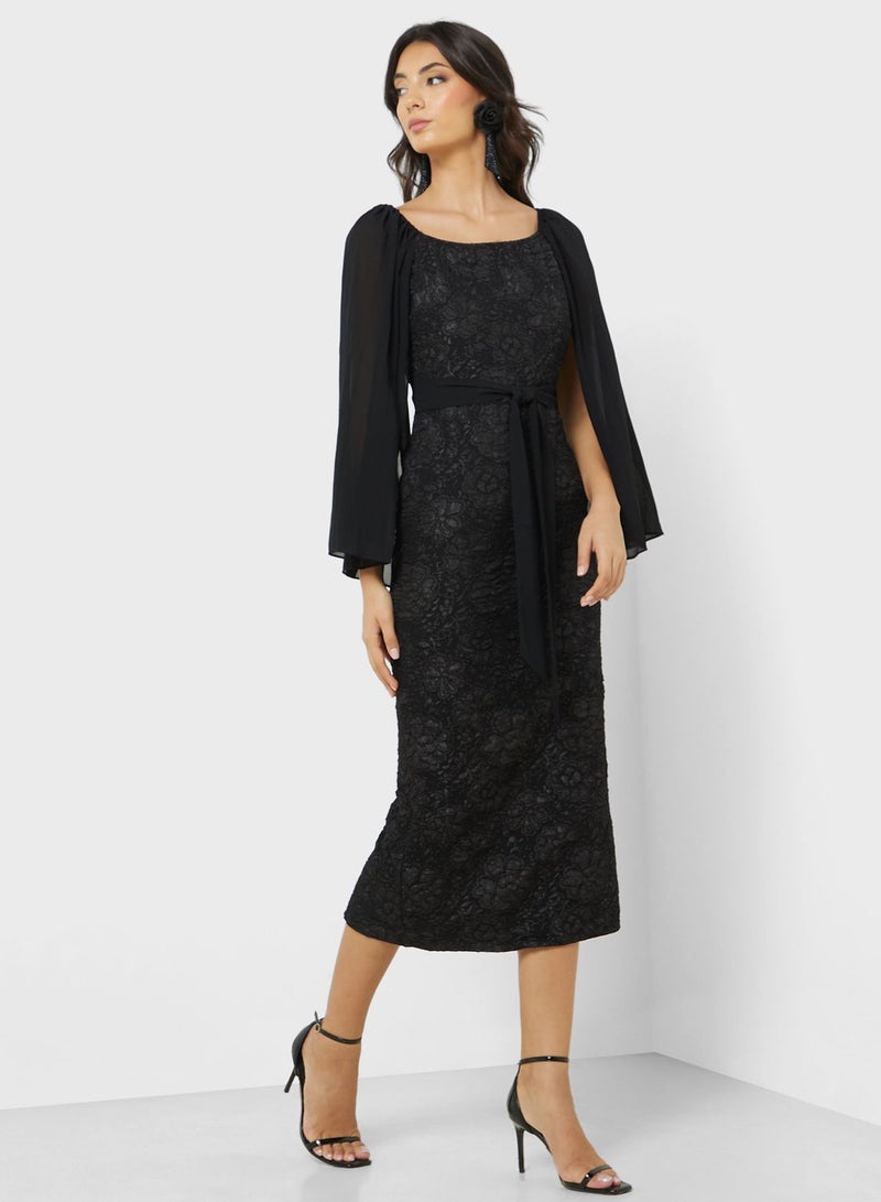 ELLA Lace Overlay Sheath Dress - Image 4