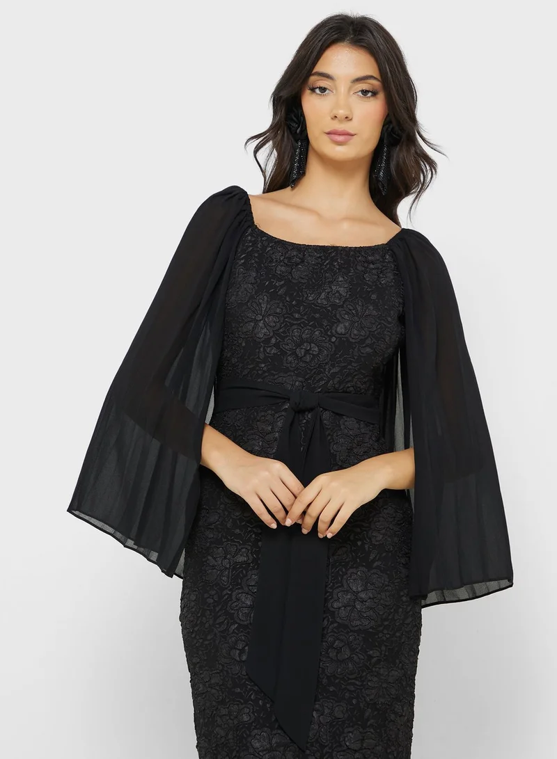 ELLA Lace Overlay Sheath Dress