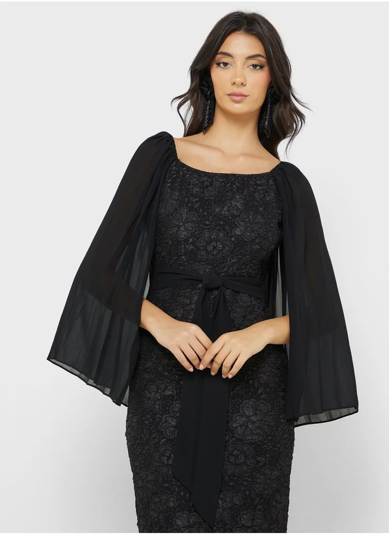 ELLA Flared Sheer Sleeve Shift Dress