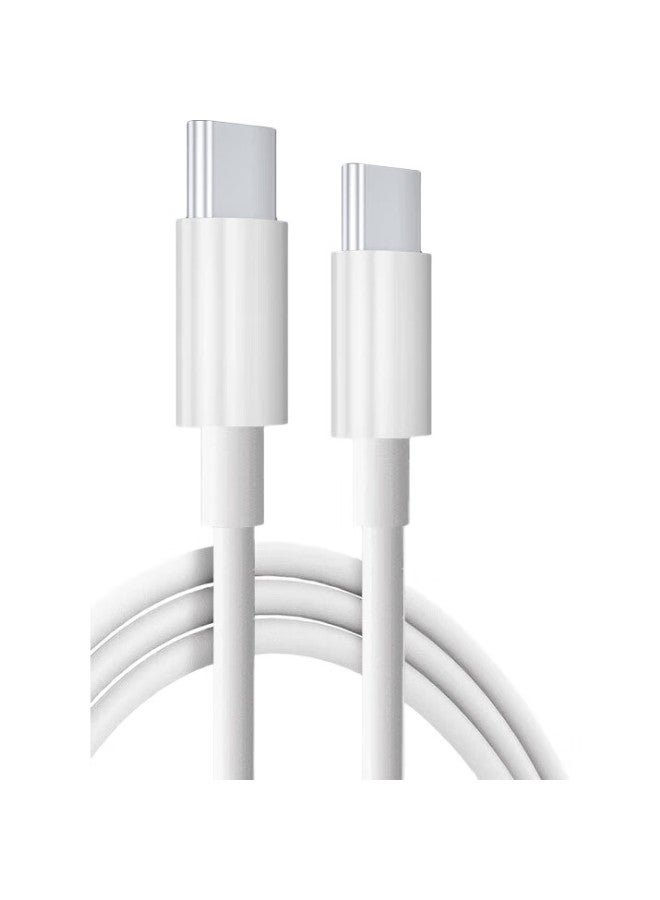 Lenvog Lanwogang [2-Pack] Data Cable For Iphone 16/15, Pd60W Fast Charging Cable, C To C Charging Cord For Apple Ipad/Macbook, Huawei, Xiaomi Phones, 2 Meters, White - Image 1