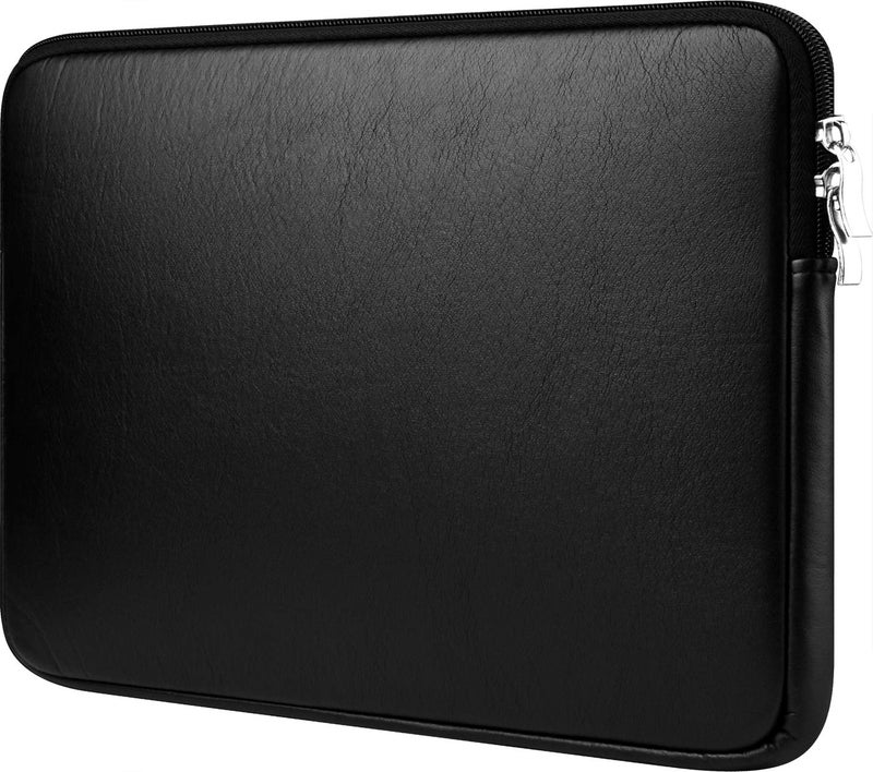 CCPK 13" Laptop Sleeve Cover Compatible with New MacBook Pro M1 Chip A2338 Mac Air 13 Inch 2020 Accessories A2337 A2289 A1989 A1932 2018 2019 13.3 Inch Waterproof Carrying Case Bag PU Leather, Black - Image 1