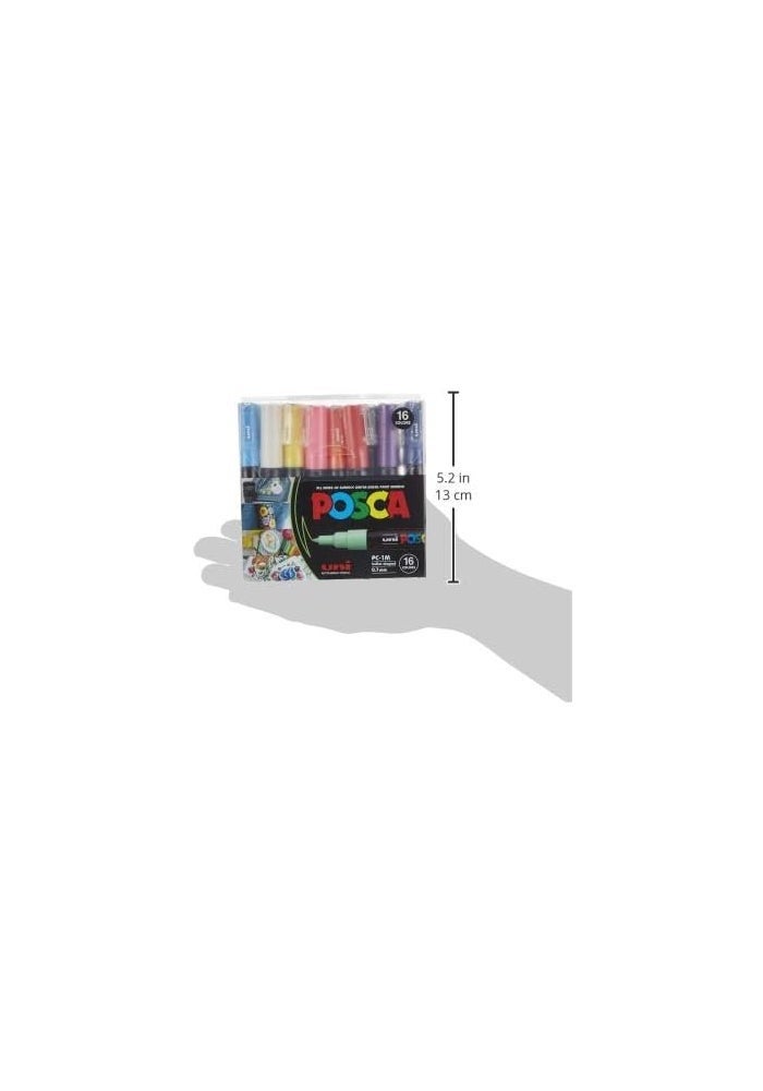 POSCA قلم ماركر بوسكا - PC-1M دقيق جداً 0.7 مم، 16 لون - Image 3