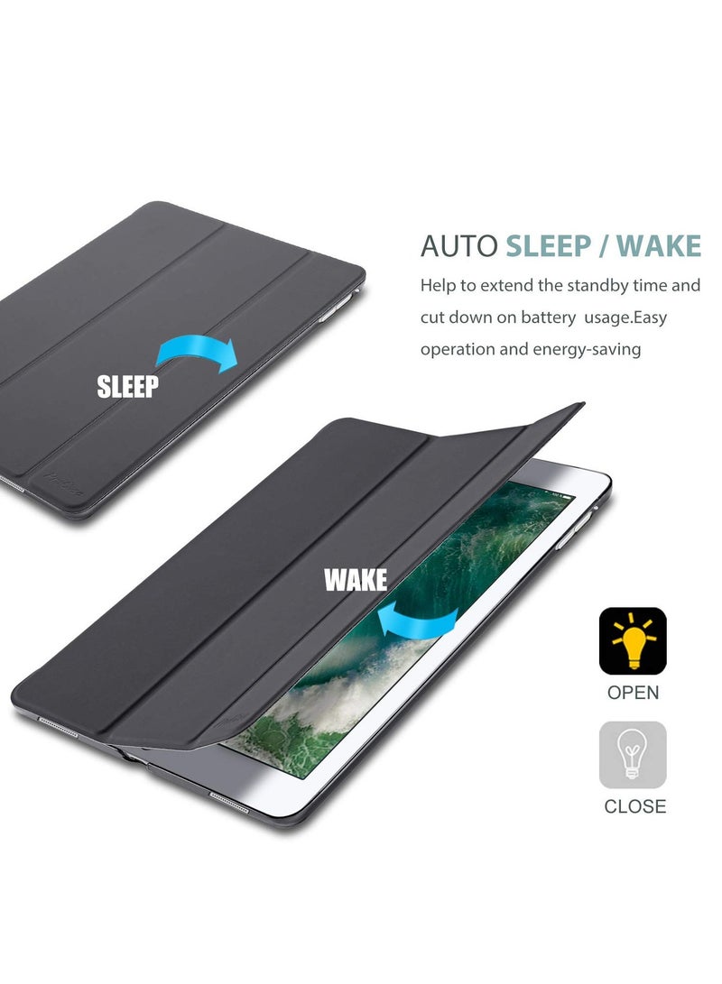 Procases iPad Pro 12.9 Inch 2nd Gen Ultra Slim Lightweight Stand Smart Case Shell with Translucent Frosted Back Cover Grey - Image 4