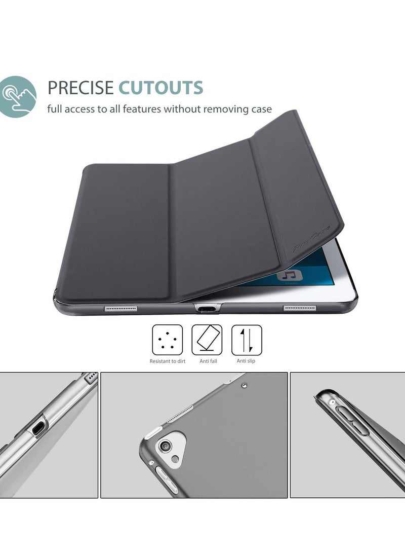 Procases iPad Pro 12.9 Inch 2nd Gen Ultra Slim Lightweight Stand Smart Case Shell with Translucent Frosted Back Cover Grey - Image 5