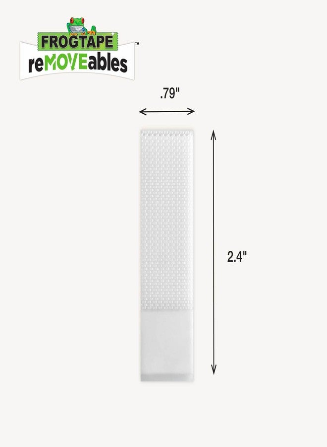 FrogTape reMOVEables Medium Picture Hanging Strips, Damage-Free Removable Adhesive Wall Strips, Picture Hangers, Stick On Wall Mounting for Frames, Canvas, Home Décor, White, 12 Pairs (24 Pieces) - Image 3