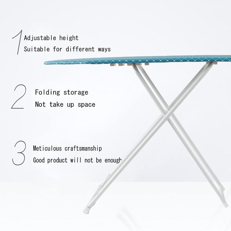 Kuber Industries 42 Inch Ironing Board for ClothesAdjustable Height Ironing StandPress Table for Home Blue - Image 4