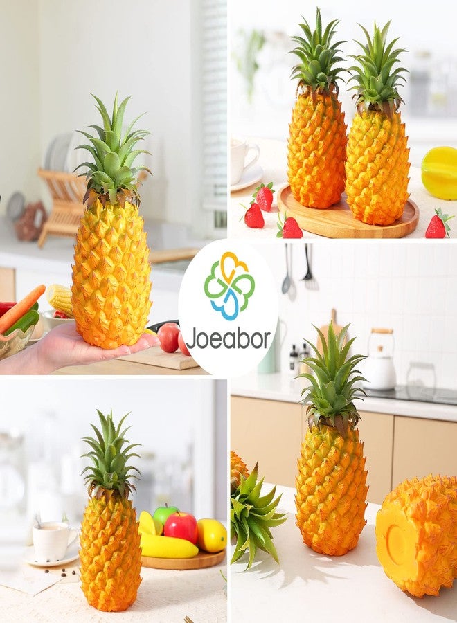 Joeabor Artificial Pineapple, Fake Pineapple with Realistic Lifelike Design, Realistic Faux Pineapple, Plastic Pineapple for Table Centerpiece and Kitchen Decor, Yellow - Image 5