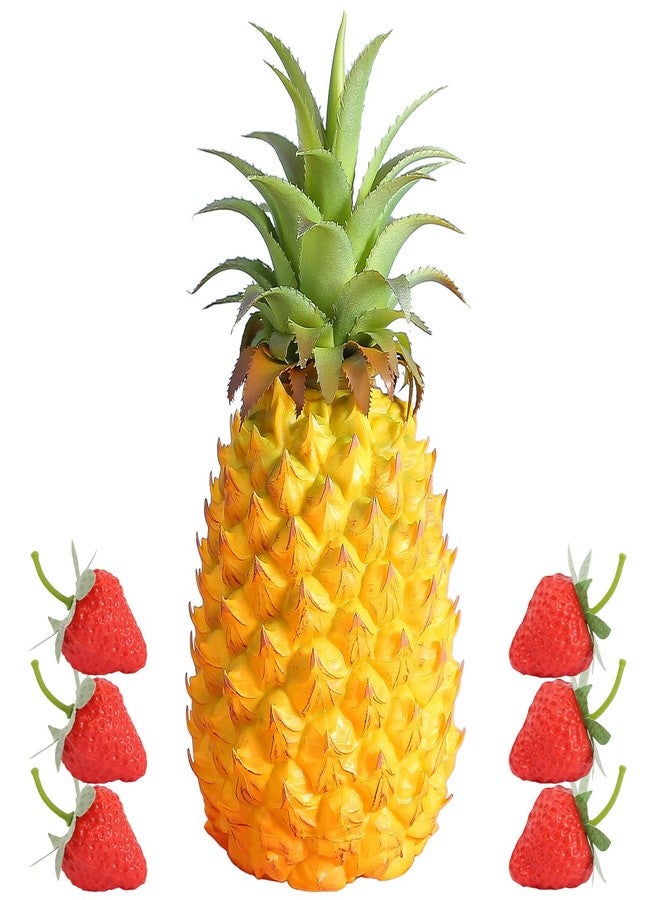 Joeabor Artificial Pineapple, Fake Pineapple with Realistic Lifelike Design, Realistic Faux Pineapple, Plastic Pineapple for Table Centerpiece and Kitchen Decor, Yellow - Image 1