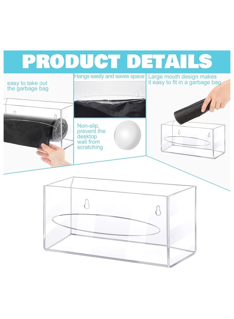 TPGP Trash Bag Dispenser Holder Acrylic Garbage Bag Dispenser Roll Holder Grocery Plastic Bag Dispenser Wall Mount Single Side Loaded Trash Bag Organizer Storage Box Holder for Kitchen (12 x 6 x 6 Inch) - Image 4