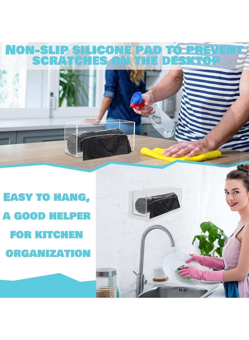 TPGP Trash Bag Dispenser Holder Acrylic Garbage Bag Dispenser Roll Holder Grocery Plastic Bag Dispenser Wall Mount Single Side Loaded Trash Bag Organizer Storage Box Holder for Kitchen (12 x 6 x 6 Inch) - Image 5