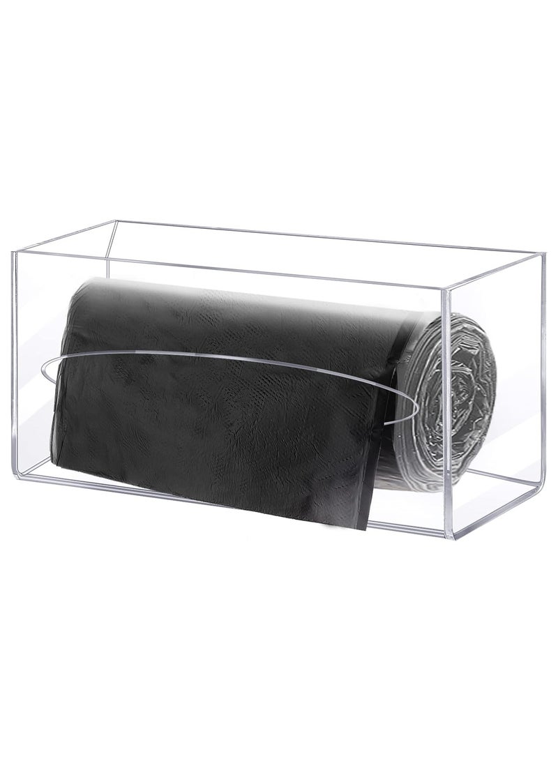 TPGP Trash Bag Dispenser Holder Acrylic Garbage Bag Dispenser Roll Holder Grocery Plastic Bag Dispenser Wall Mount Single Side Loaded Trash Bag Organizer Storage Box Holder for Kitchen (12 x 6 x 6 Inch) - Image 1