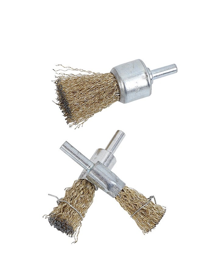 LAWAZIM Metal Crimped Wire End Brush Set -3 Piece- Heavy-Duty Coarse Abrasive Brushes with Durable Bristles for Rust and Paint Removal Surface Conditioning Metal Cleaning -Industrial and Precision Use  - Image 2