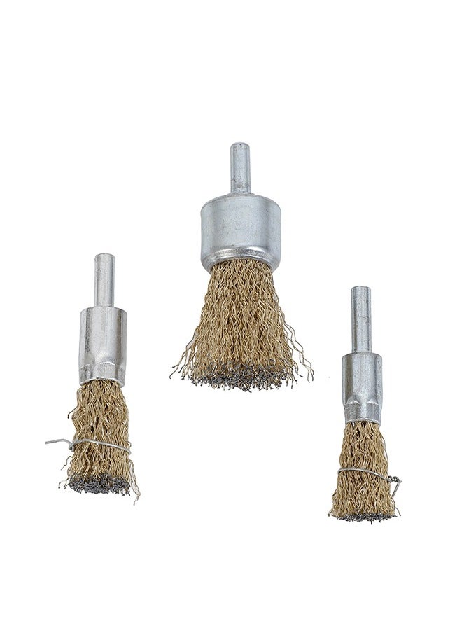 Metal Crimped Wire End Brush Set -3 Piece- Heavy-Duty Coarse Abrasive Brushes with Durable Bristles for Rust and Paint Removal Surface Conditioning Metal Cleaning -Industrial and Precision Use - pzsku/Z4E424A9BC8CB60D92233Z/45/_/1727353065/b3ea33b3-b91b-4890-9065-e5ac76260c44