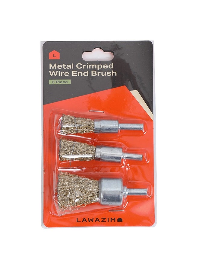 LAWAZIM Metal Crimped Wire End Brush Set -3 Piece- Heavy-Duty Coarse Abrasive Brushes with Durable Bristles for Rust and Paint Removal Surface Conditioning Metal Cleaning -Industrial and Precision Use  - Image 5