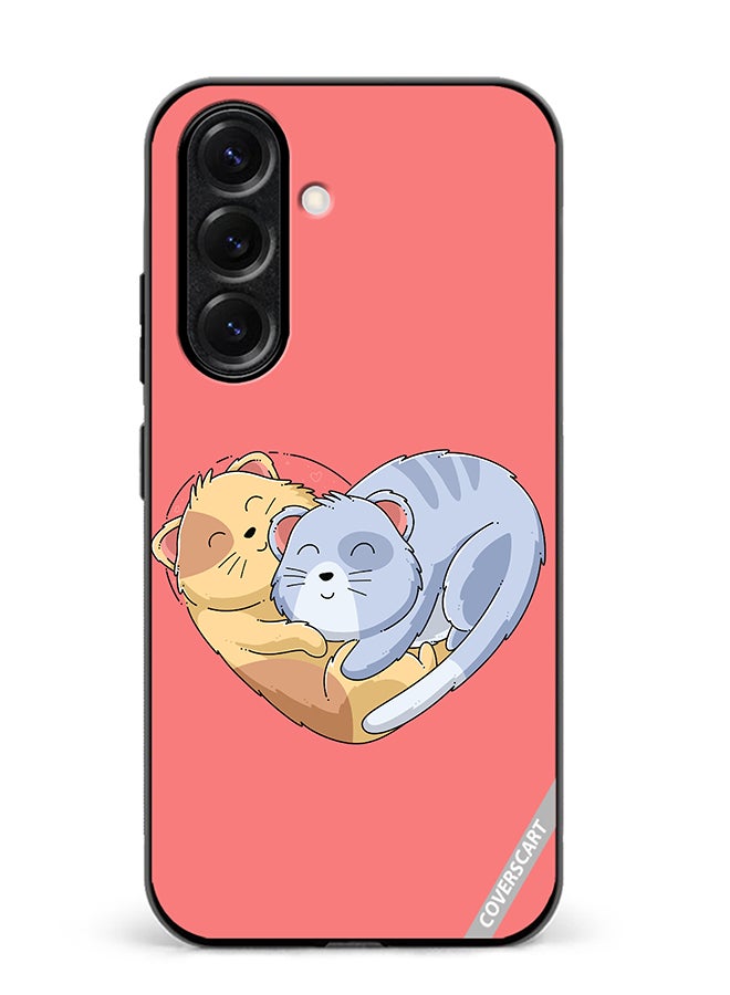 VR CREATIVE Protective Case Cover For Samsung Galaxy S25 Klover Cat Design Multicolour