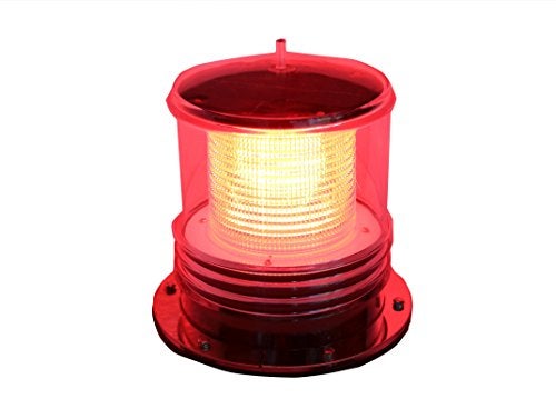 Pilotlights.net Solar Dock Warning Light - Waterproof Solar Dock Lighting - RED LED Constant On or Flashing 360 Degree Lighting - Image 1