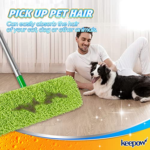 KEEPOW Reusable XL Mop Pads Compatible with Swiffer XL Sweeper, X-Large Dry Sweeping Cloths, Wet Mopping Cloths, Washable Microfiber XL Wet Pads Refills for Surface/Hardwood Floor Cleaning, 4 Pack - Image 4