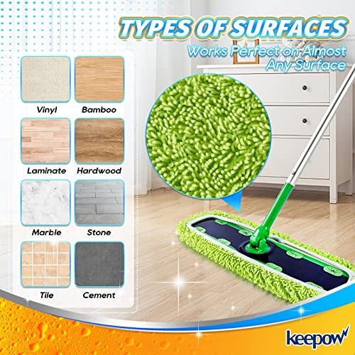 KEEPOW Reusable XL Mop Pads Compatible with Swiffer XL Sweeper, X-Large Dry Sweeping Cloths, Wet Mopping Cloths, Washable Microfiber XL Wet Pads Refills for Surface/Hardwood Floor Cleaning, 4 Pack - Image 5