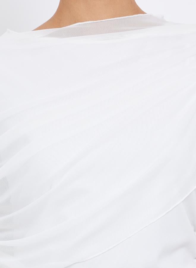 ستايلي فستان طويل بكتف واحد وقصة مجمعة - Image 4