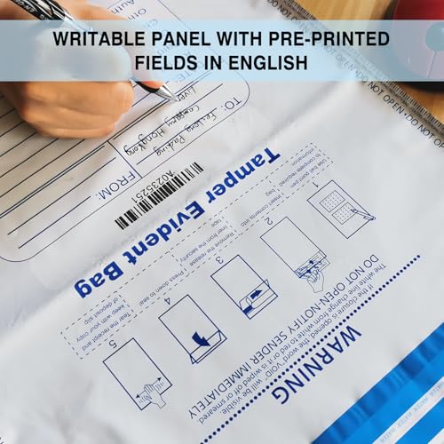 FEILONG PACKAGING 100Pcs 12"x16" Bank Deposit Bag - Tamper Evident Security Bags - Cash Money Bags with High Level Security Seal - White Security Pouch - Opaque 2.8 Mil Plastic - Image 5