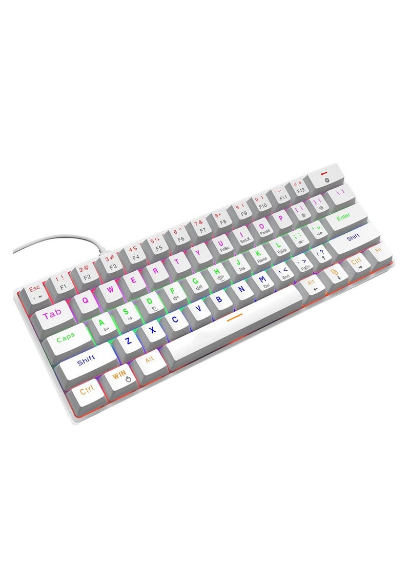 Generic - Wired 61-Key Compact Mechanical Keyboard White - Image 1