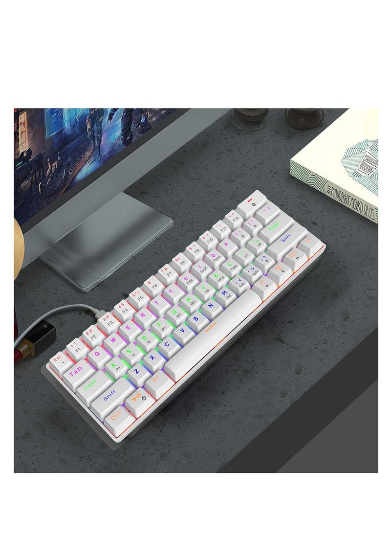 Generic - Wired 61-Key Compact Mechanical Keyboard White - Image 1