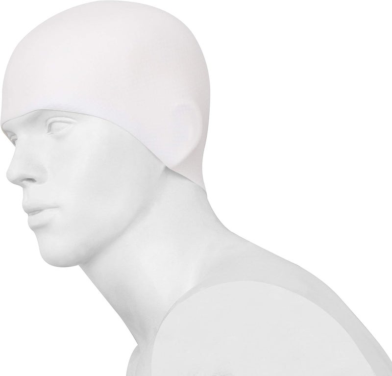 Nivia Pro Silicone Swimming Cap - White - Image 3