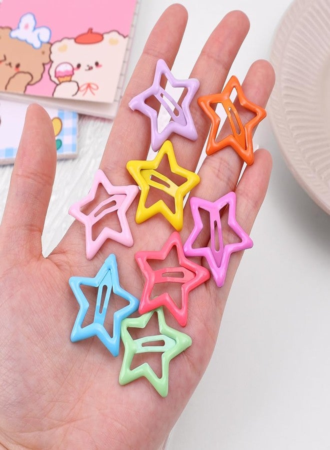 Blubby Hair Clips for Kids and Girls - Durable and Stylish Hair Accessories with Cute Star Designs Barrettes Tiny Tic Tac Snap Stars Shaped Hair Pin & Clip for School, Birthday Pack of 10 Multicolor - Image 2
