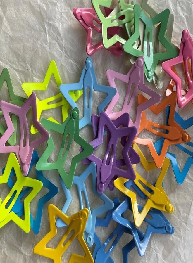 Blubby Hair Clips for Kids and Girls - Durable and Stylish Hair Accessories with Cute Star Designs Barrettes Tiny Tic Tac Snap Stars Shaped Hair Pin & Clip for School, Birthday Pack of 10 Multicolor - Image 3