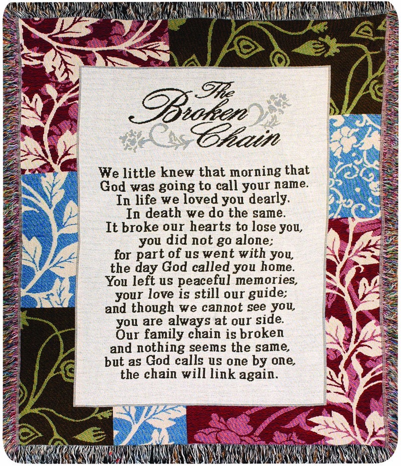 Manual Woodworker Manual Inspirational Collection 50 x 60-Inch Tapestry Throw, Broken Chain Poem - Image 1