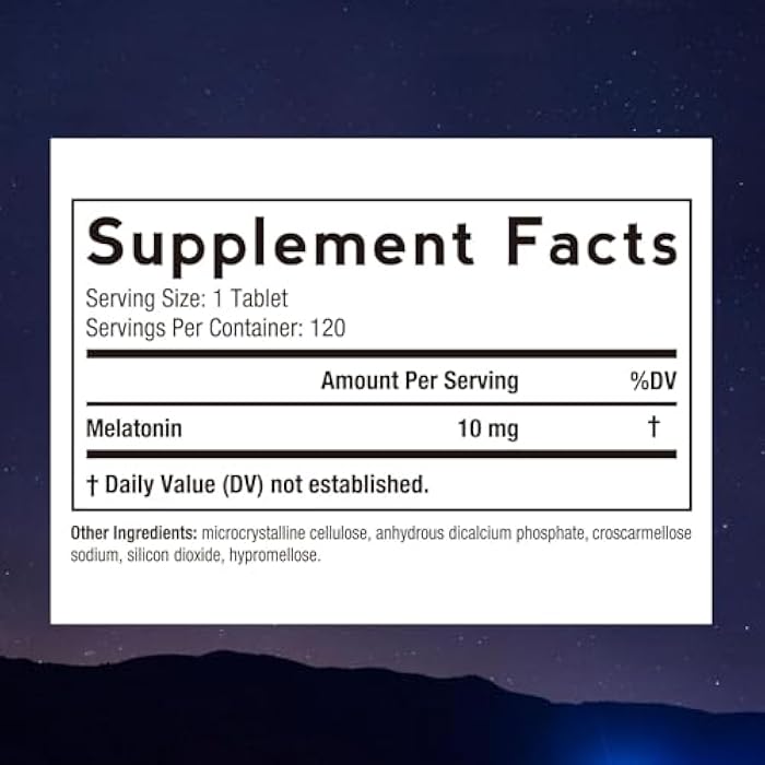 Doctor's Recipes Melatonin 10 mg, High Potency, Non-Habit Forming, Vegan, Sleep Support Supplements for Men and Women, Non-GMO, No Gluten, 120 Tablets - Image 2