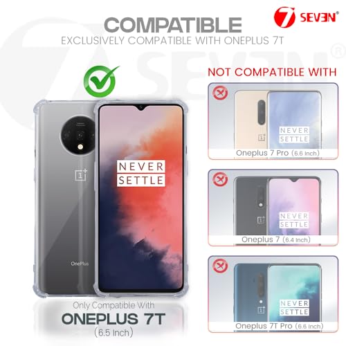 7-Seven 7SEVEN® Back Cover for OnePlus 7T Transparent Mobile Back Case Shock Proof Design Camera Edges Protection Crystal Clear 1+ Phone Case Silicon Soft TPU & Flexible One Plus Bumper Phone Cover - Image 2