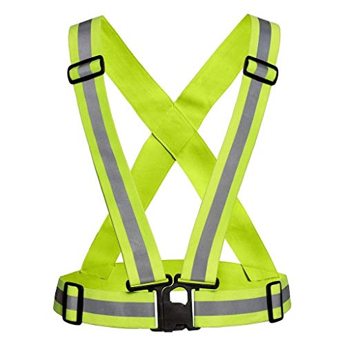 K T I® Reflective Vest | High Visibility Cross Belt with Adjustable Straps | Ideal for Cycling, Running and Other Outdoor Activities – Pack of 1 - Image 1