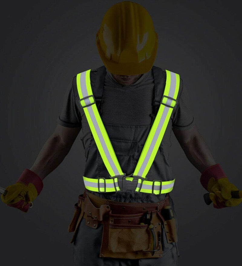 K T I® Reflective Vest | High Visibility Cross Belt with Adjustable Straps | Ideal for Cycling, Running and Other Outdoor Activities – Pack of 1 - Image 4