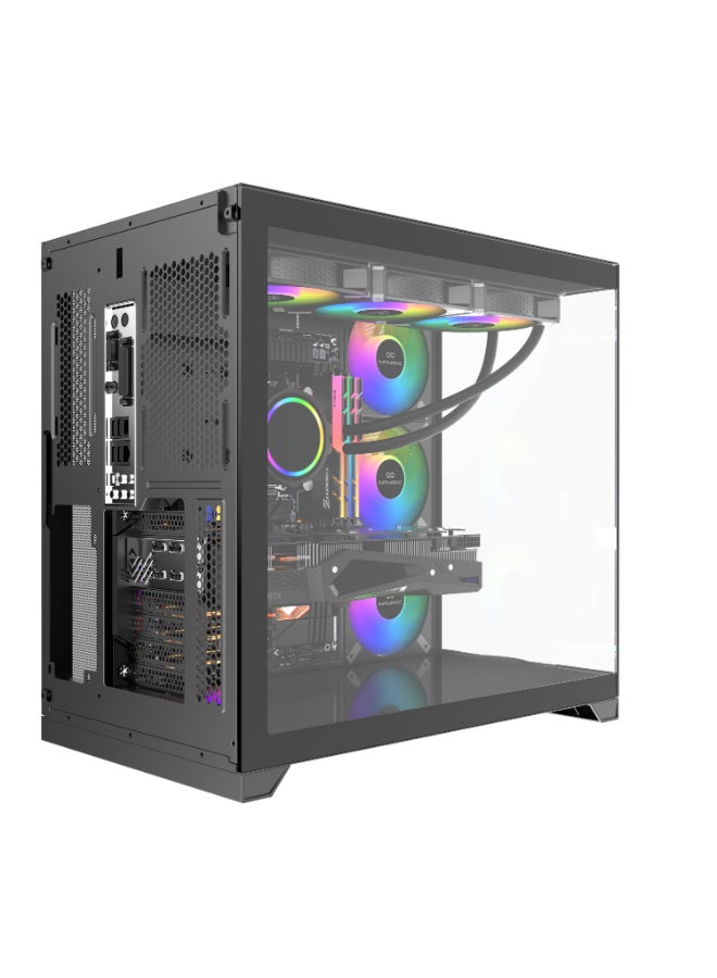 INFINIARC Cube Pro Gaming PC With Intel Core i5-14400F Processor/B760/16GB RAM DDR5/8GB Nvidia GeForce RTX 5060 Graphics/ Liquid Cooling/Windows 11 Pro/ Black - Image 3
